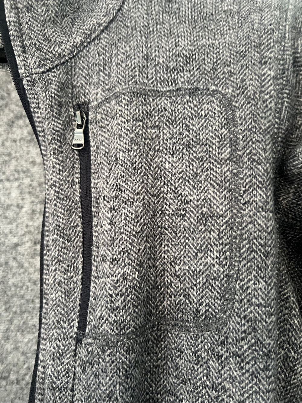 Andrew Marc Gray Herringbone Zip-Front Utility Jacket - Picture 2 of 4